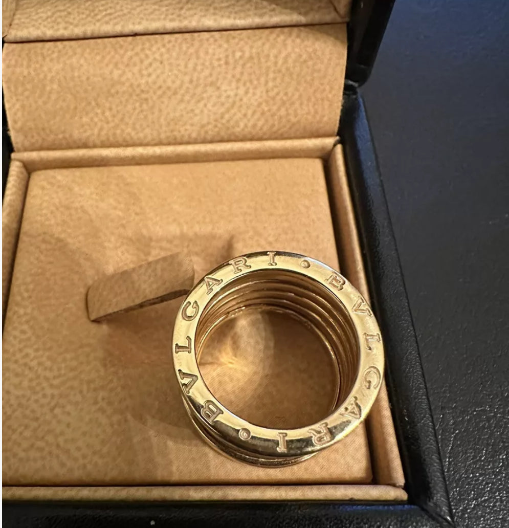 Bulgari rose gold ring, size 6