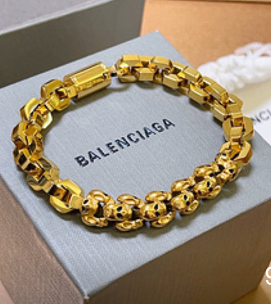 Gold skull bracelet