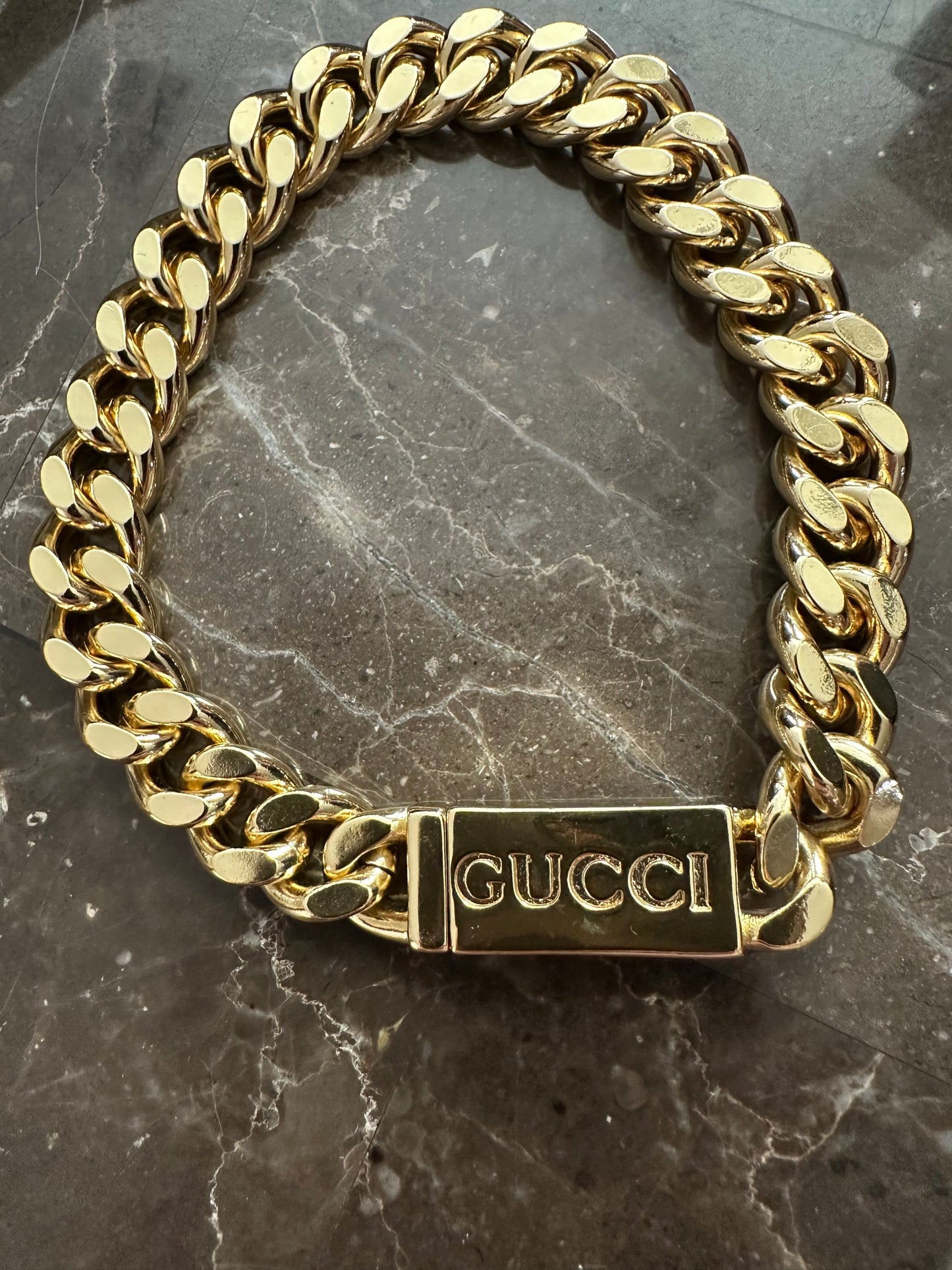 Gucci, Cuban bracelet, yellow gold plated